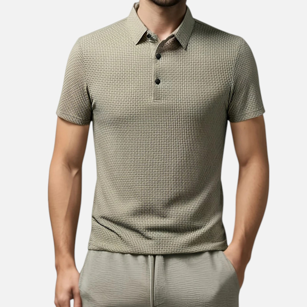 Men's Breathable Polo Shirt – Solid Short Sleeve Business Casual