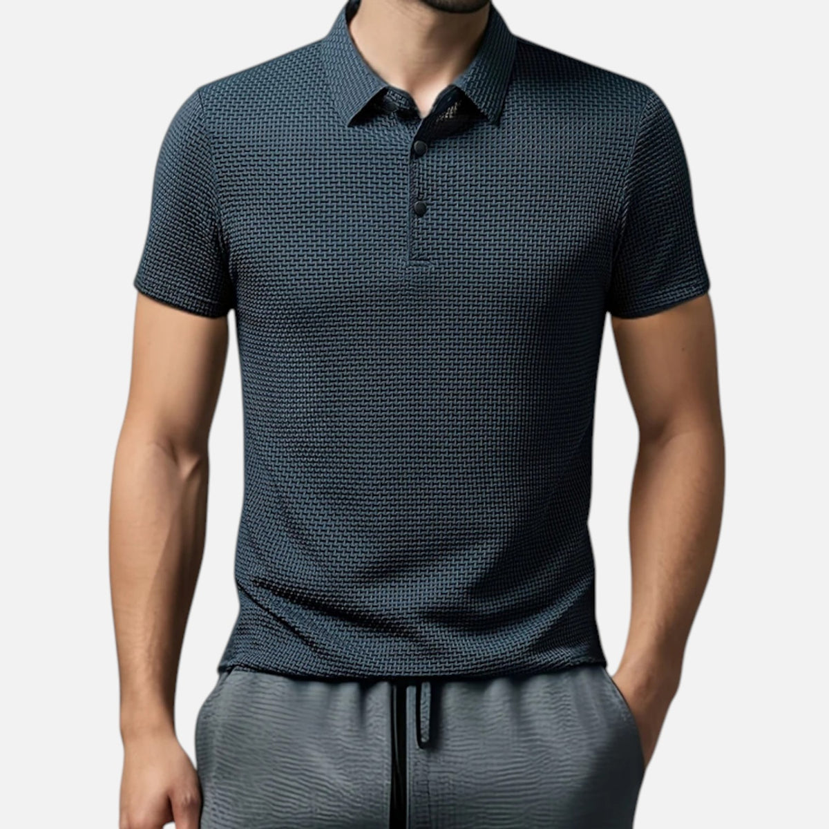 Men's Breathable Polo Shirt – Solid Short Sleeve Business Casual