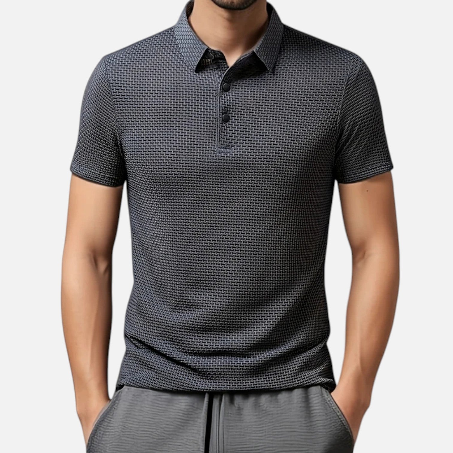 Men's Breathable Polo Shirt – Solid Short Sleeve Business Casual