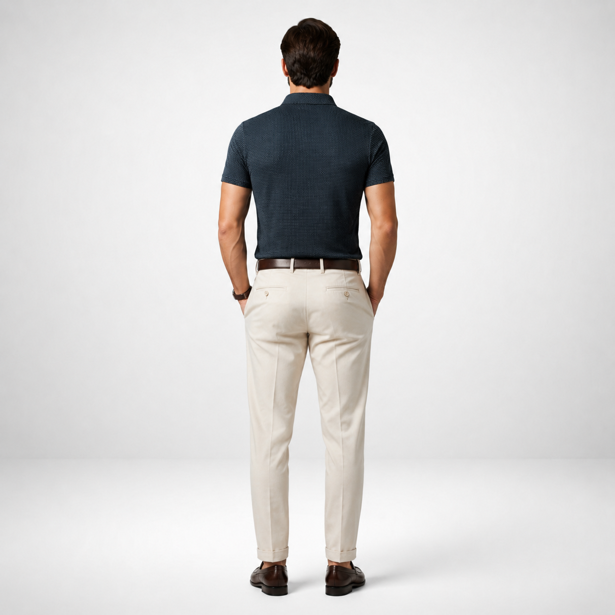 Men's Breathable Polo Shirt – Solid Short Sleeve Business Casual